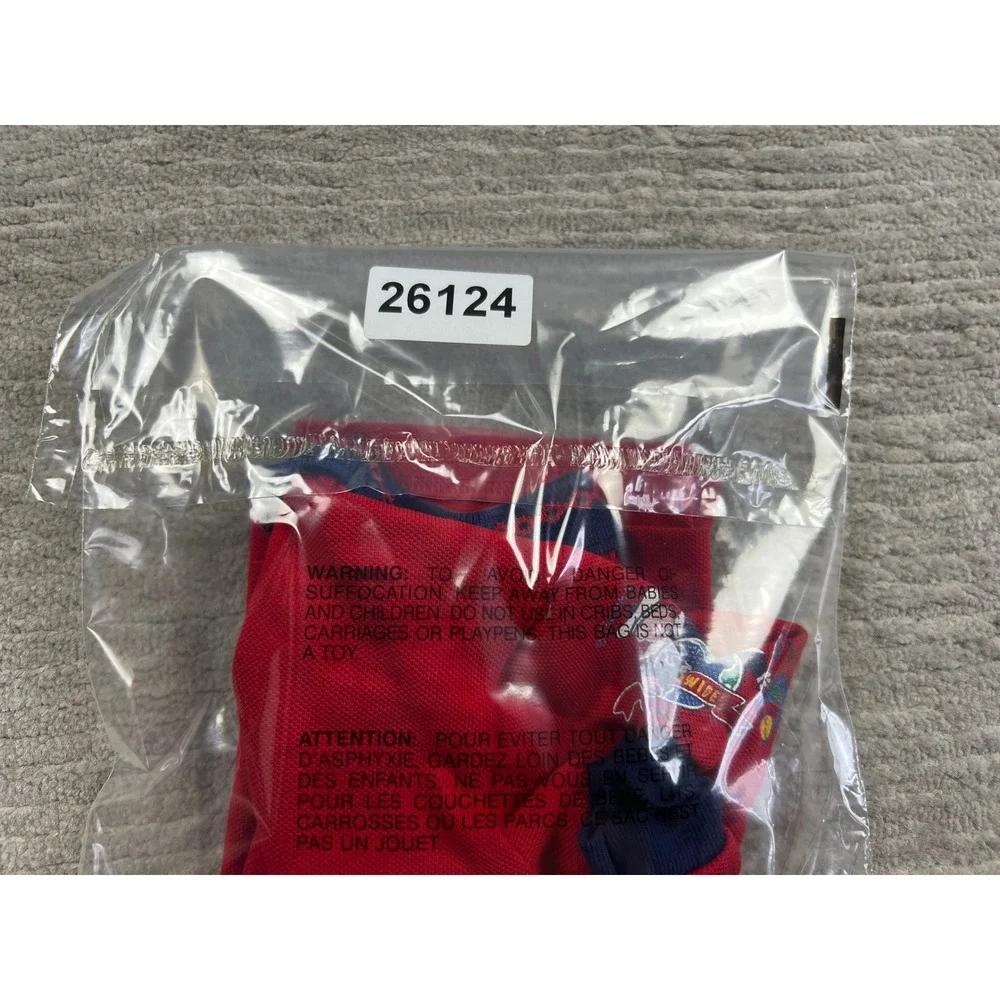 OshKosh Polo Shirt Unisex 24M Red Vintage B'gosh S/S Nautical‎ Sailor USA